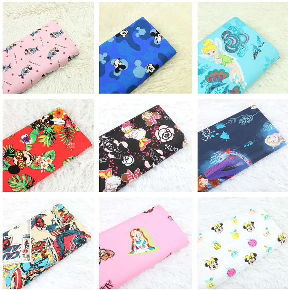 Ширина 140 см диснеевские Микки Минни Алиса Мстители принцесса хлопчатобумажная