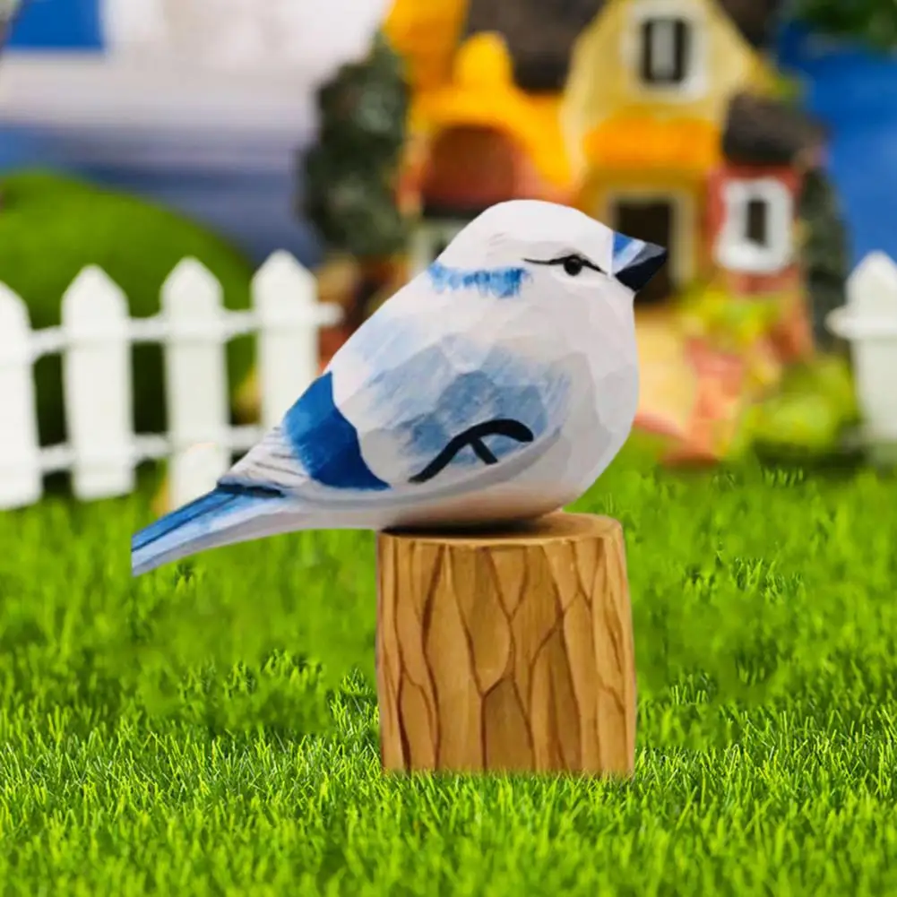 Яркая деревянная Статуэтка птицы из липы ручная резка фигурка газон статуэтка