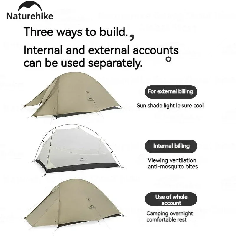 Палатка Naturehike Cloud Up Pro легкая на 2 человек водонепроницаемая для отдыха открытом