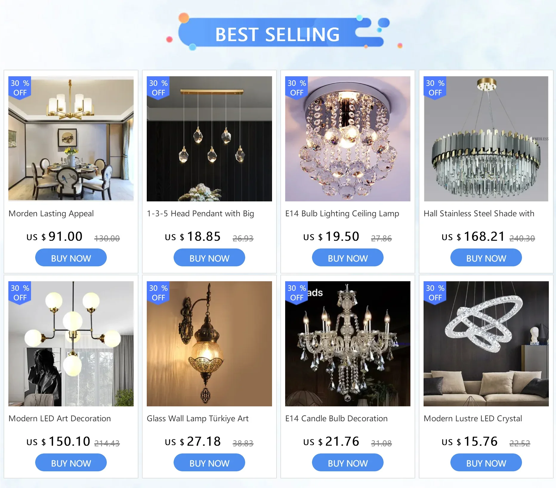 Ретро люстры с несколькими 6/8 головками для гостиной очаровательная античная