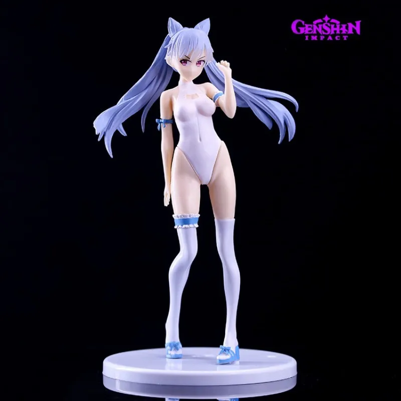 

Аниме фигурки Genshin Impact Keqing, 19 см, купальник Keqing, фигурки, кавайная модель из ПВХ, коллекционные подарки-сюрпризы