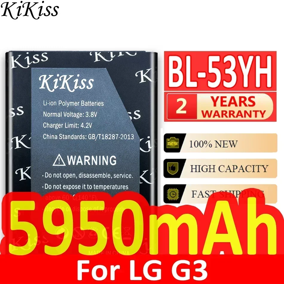 Аккумулятор KiKiss BL-53YH BL53YH 5950 мАч для LG Optimus G3 D855 D853 VS985 D830 D850 D851 D858 D857 F400 F460