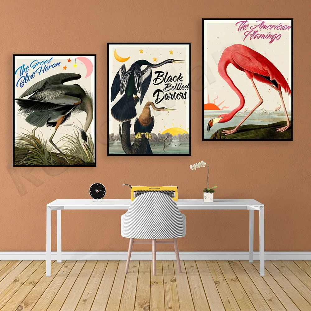 Французский Адольфэн Мило постер винтажная картина на холсте с птицей настенное