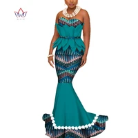 bintarealwax african dresses women off shoulder print evening long dresses dashiki african clothes ruffles lace dresses wy3949