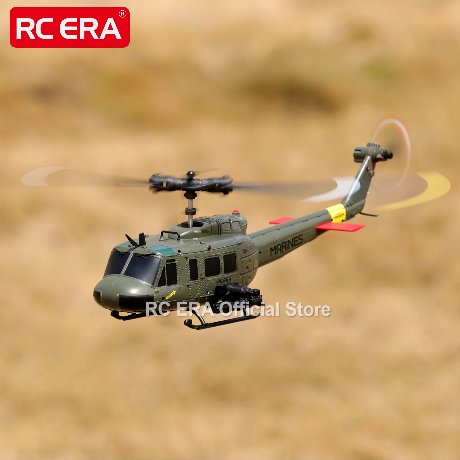 Фото RC ERA Weathered Marine C032 UH1Huey One Click перевернутый полет TOF оптический поток гироскоп стабилизированный радиоуправляемый вертолет для взрослых №5