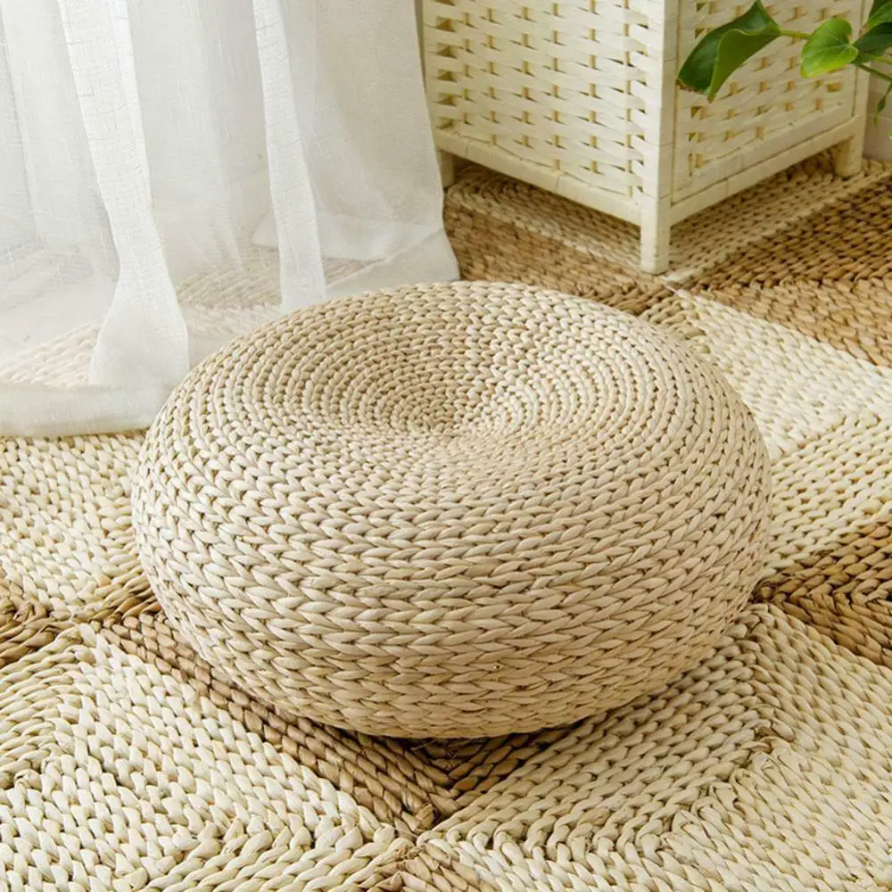 

High Quality Tatami Cushion Round Straw Mat Chair Seat Pad Pillow Round Floor Tablemat Round Chair Filling Memory Foam Cushion