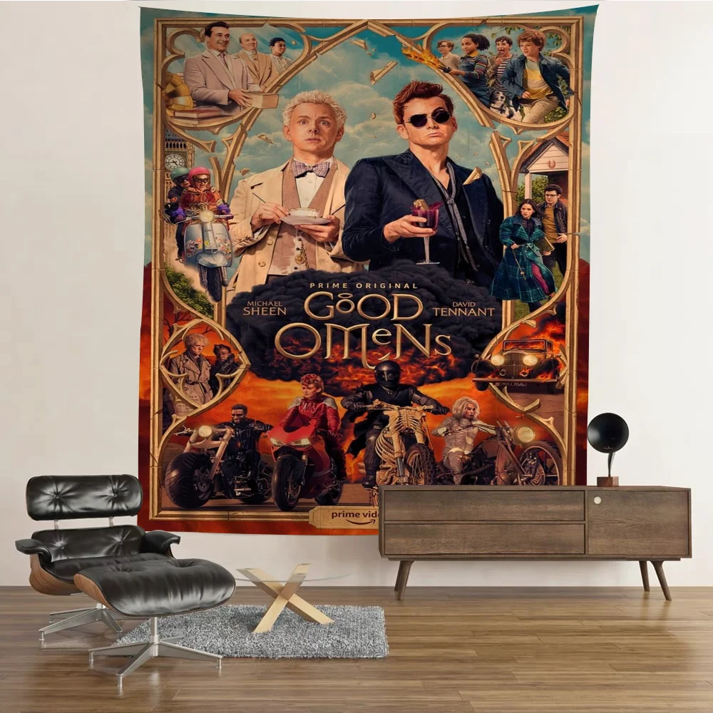 Good Omens TV Series Богемный Гобелен Настенный Индийский Декор Будды Хиппи Волшебный