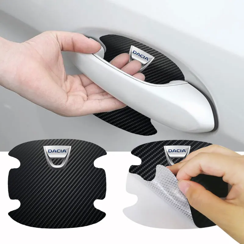 

4pcs Car Door Handle Protective Film Anti-Scratch Stickers for Dacia Duster Logan Sandero 2 Mcv Sandero MK Cilo Stepway Dokker