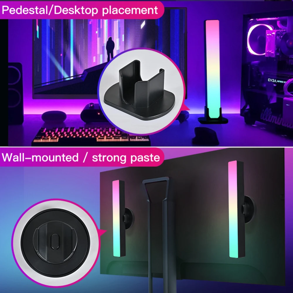 rgb smart led light bar wifi bluetooth desktop background atmosphere light music sync tv wall computer game bedroom night light free global shipping