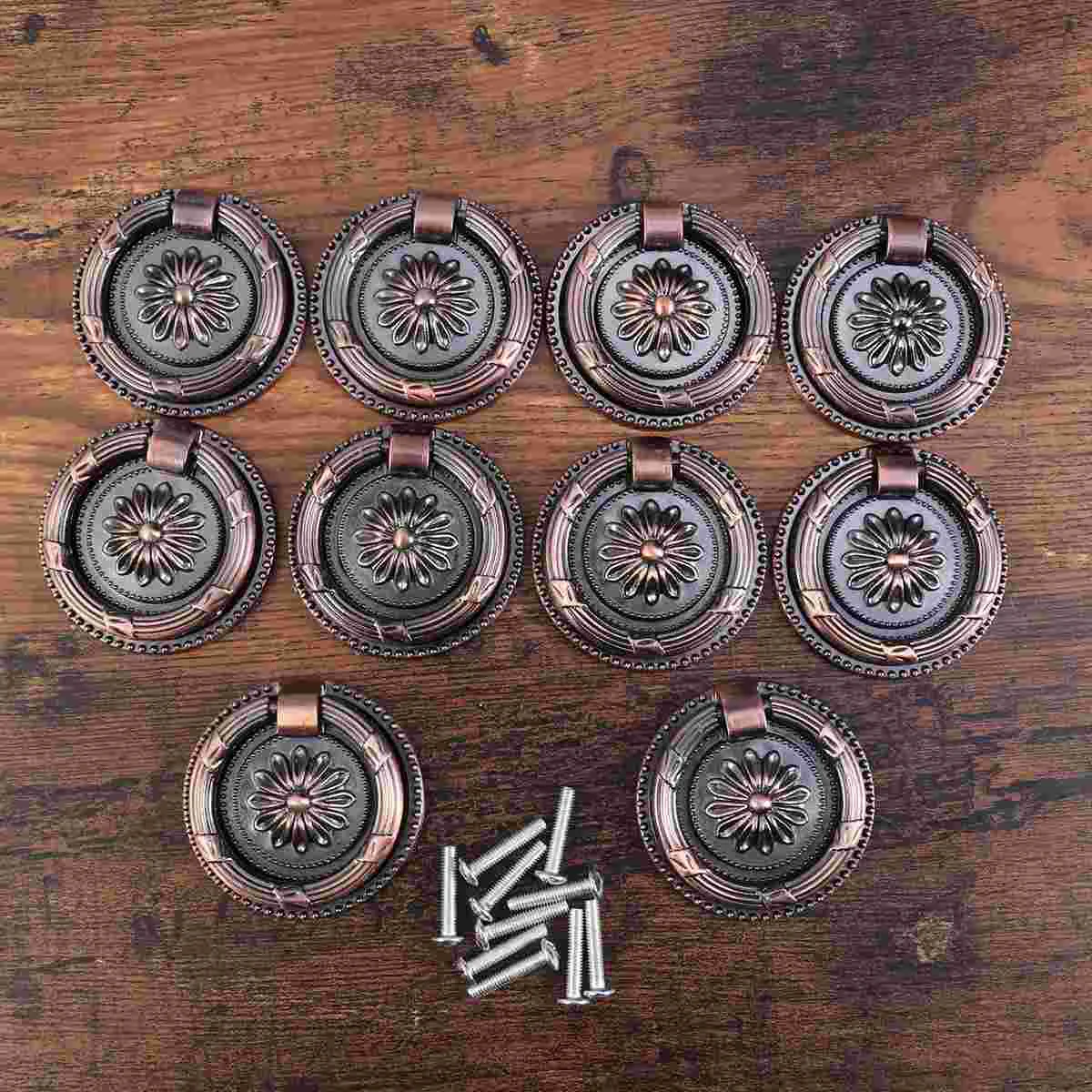 

Drawerpull Ring Handlecabinet Knobs Brass Vintage Handles Drop Replacement Knob Kitchen Dresser Dressers Cupboard Retro Hole