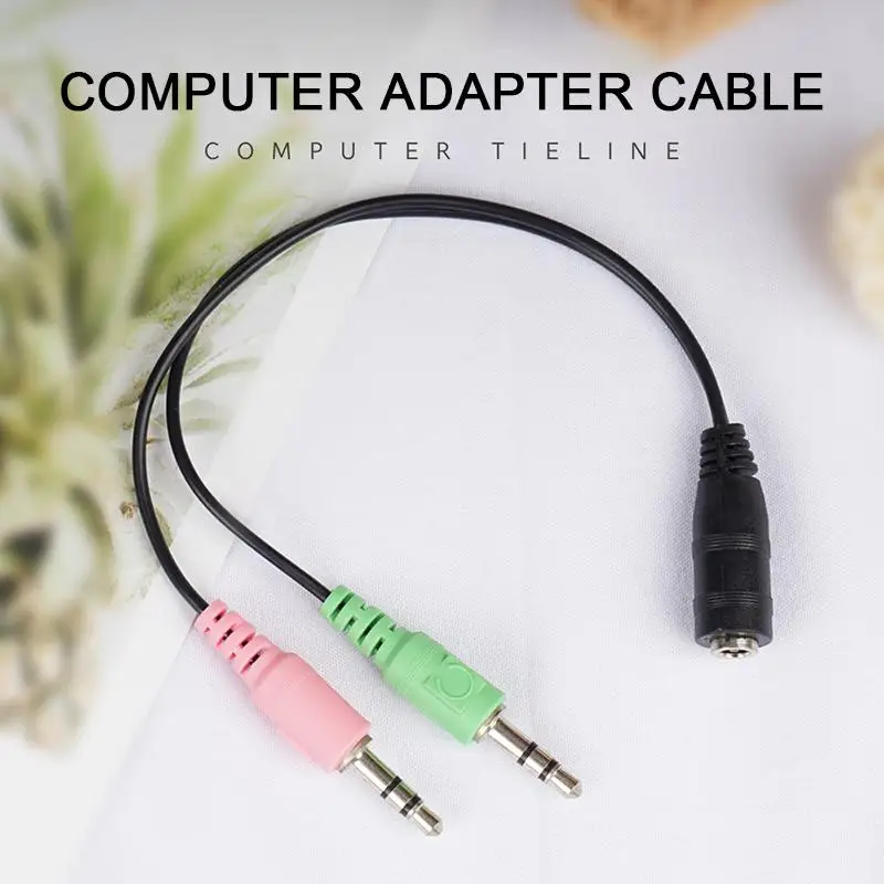 

2 In 1 Mobile Phone Computer Headset Adapter Cable Microphone Adapter Cable Male And Female 3.5mm Audio Cable