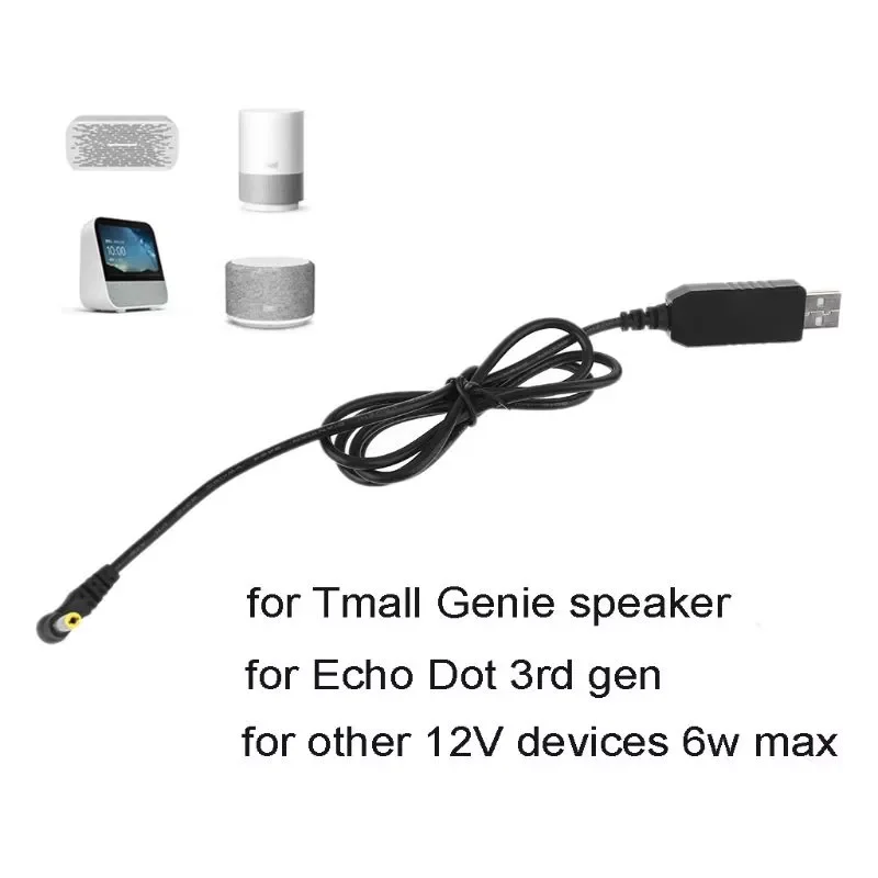 

NEW2023 USB 5V to 12V 4.0x1.7mm Supply for Echo Dot 3rd Bluetooth Speaker Router LED Strip Light and more