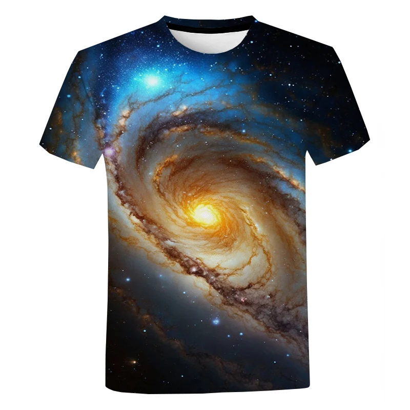 

Summer New 3d Printing Space Universe Stars 3D Galaxy T-shirt Fashion Casual Harajuku T-shirt Oversized Hip-hop Street Tops