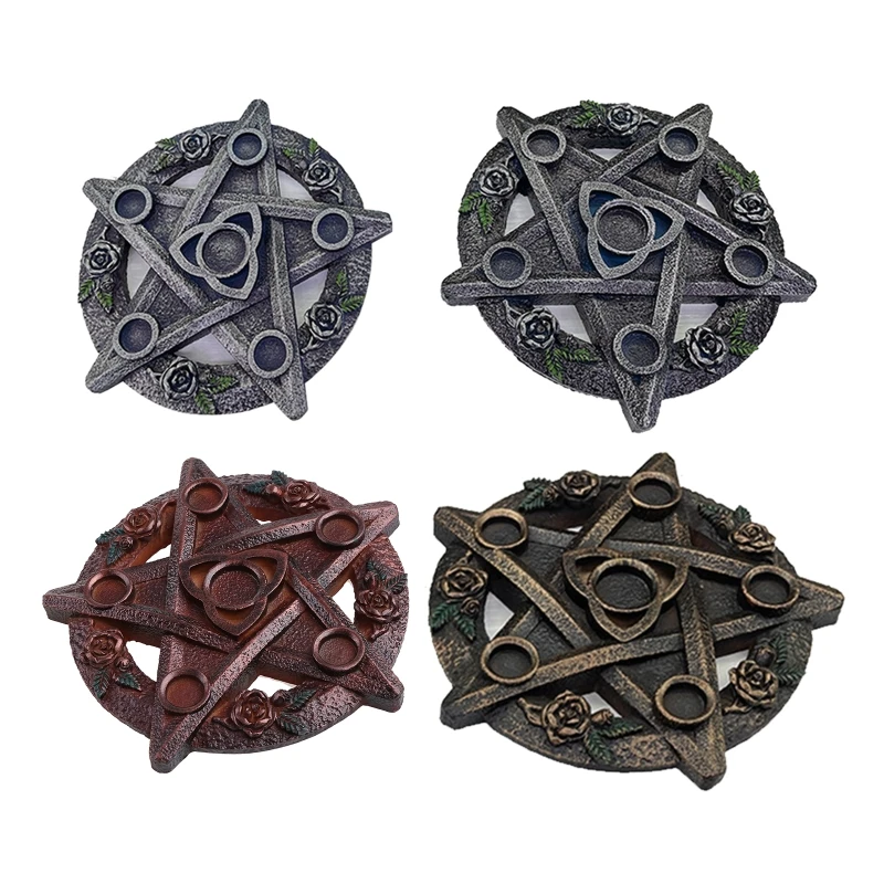 Candle Holder Astrology Pentacle Altar Plate Divination Ornaments Tarot Supplies