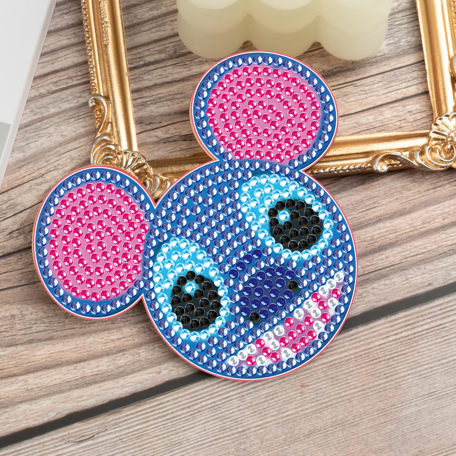 Новый набор для творчества "Алмазная живопись" - подставка для стаканов с мозаичным узором мандалы из страз, вышивкой и изоляционным покрытием. Декор для дома и подарки.