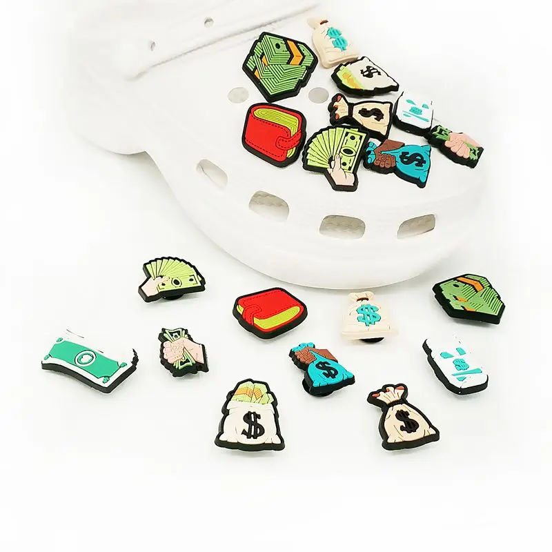 

1 Pcs New Money Shoe Charms Decorations for Croc Jibz Kids Gift Wallet Dollar Bill Shoe Buckles New Styling Shoe Accessories