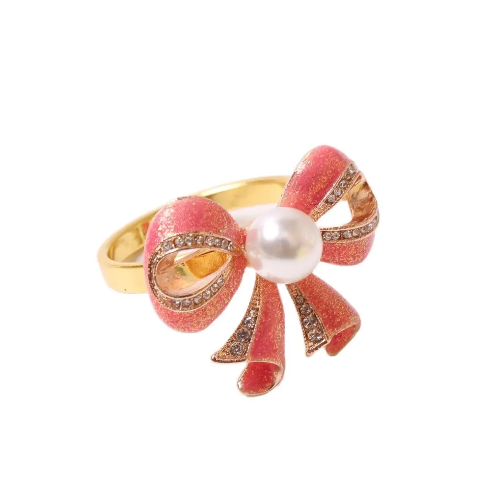 Новое жемчужное розовое кольцо для салфеток 8 шт./лот из сплава украшение стола в