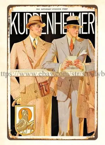 Металлический жестяной знак House of Kuppenheimer 1920s от производителей одежды