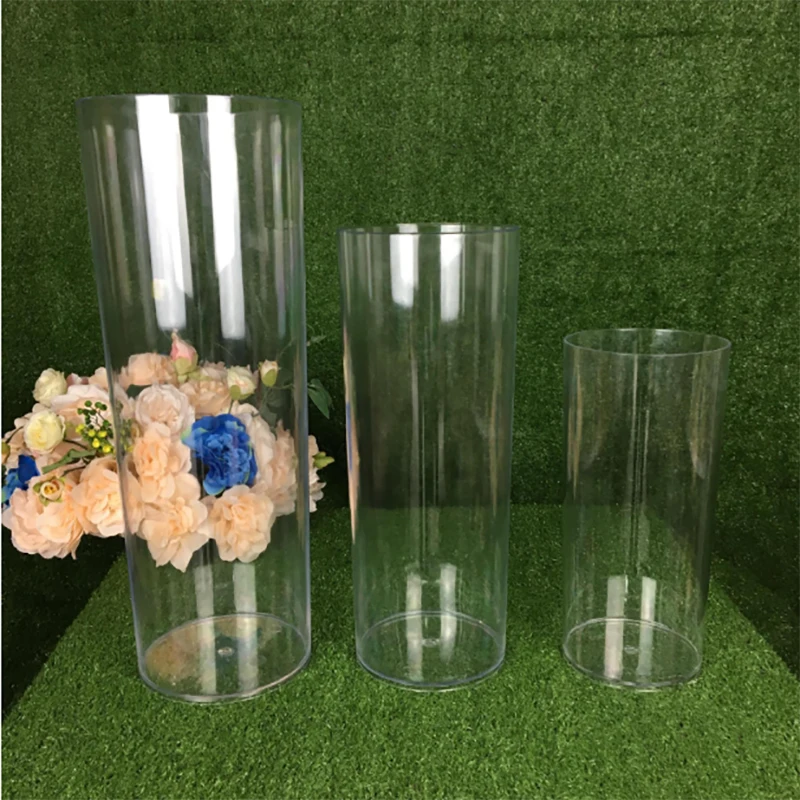 

Acrylic Crystal Round Column for Wedding Decoration Scene Layout Acrylic Road Guide Flower Stand Birthday Party Dessert Column