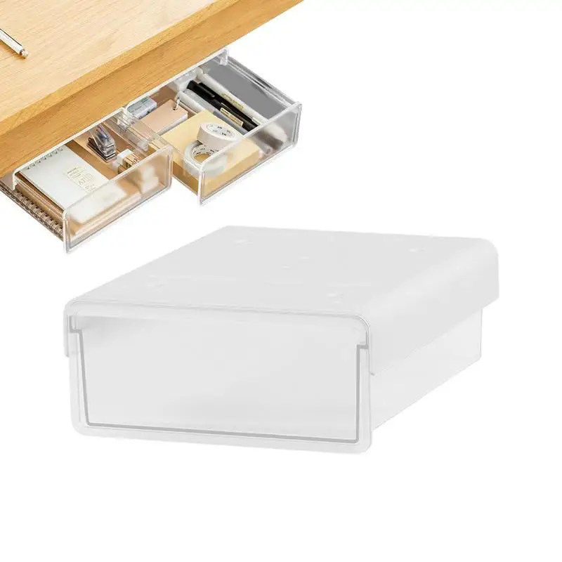 

Under Shelf Drawer Pull Out Pen Holder For Desk Under Table Drawer Invisible Self-Adhesive Pencil Tray Drawer Stationery Pencil