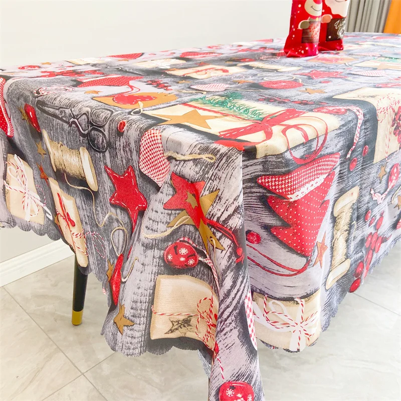 

Christmas Disposable Faceless Santa Table Cover Xmas Table Cloth Merry Christma Decor For Dinner Tablecloth Happy 2023 Noel Dec