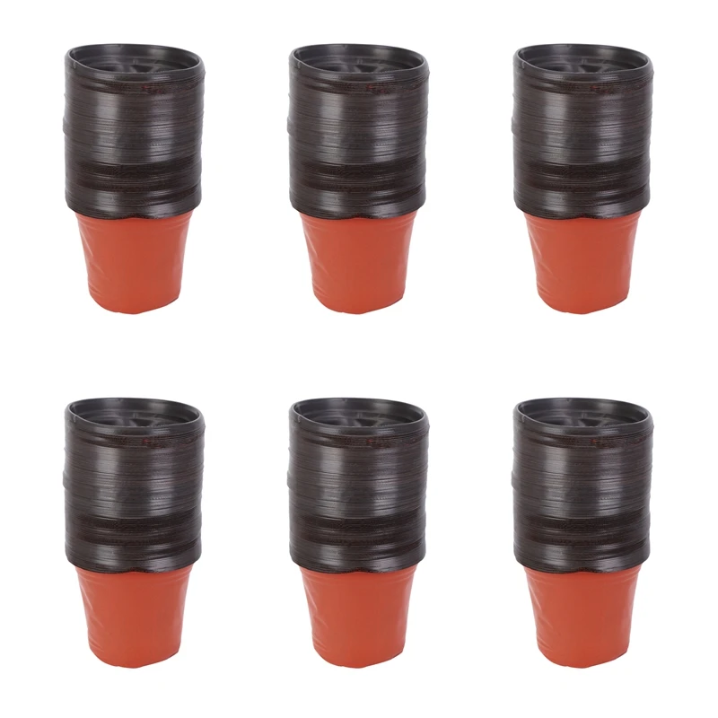 600 Packs Of Plastic Seedling Flower Pots, Two-Color Pots, Simple Round Flower Pots (6 Inches, 600 Packs)