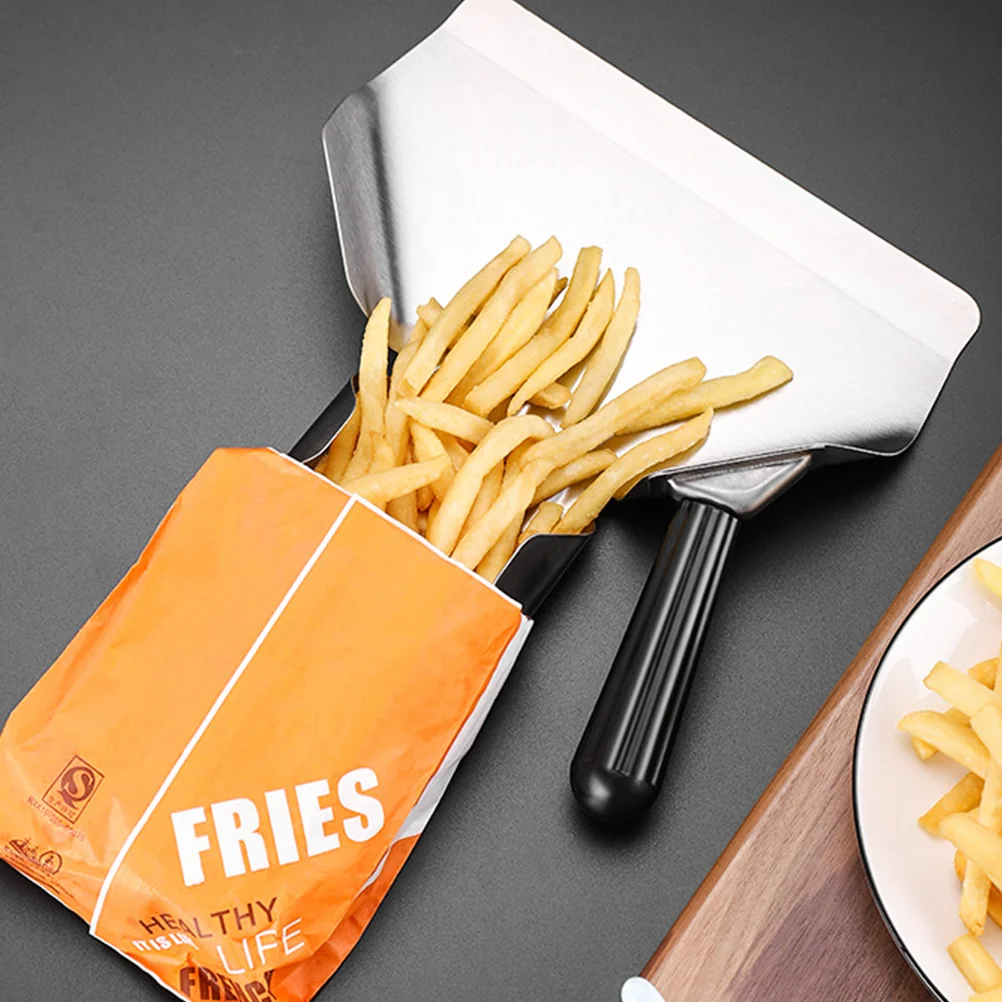 

Single Handle Stainless Steel Chip Spatula French Fries Fry Metal Food Scoops