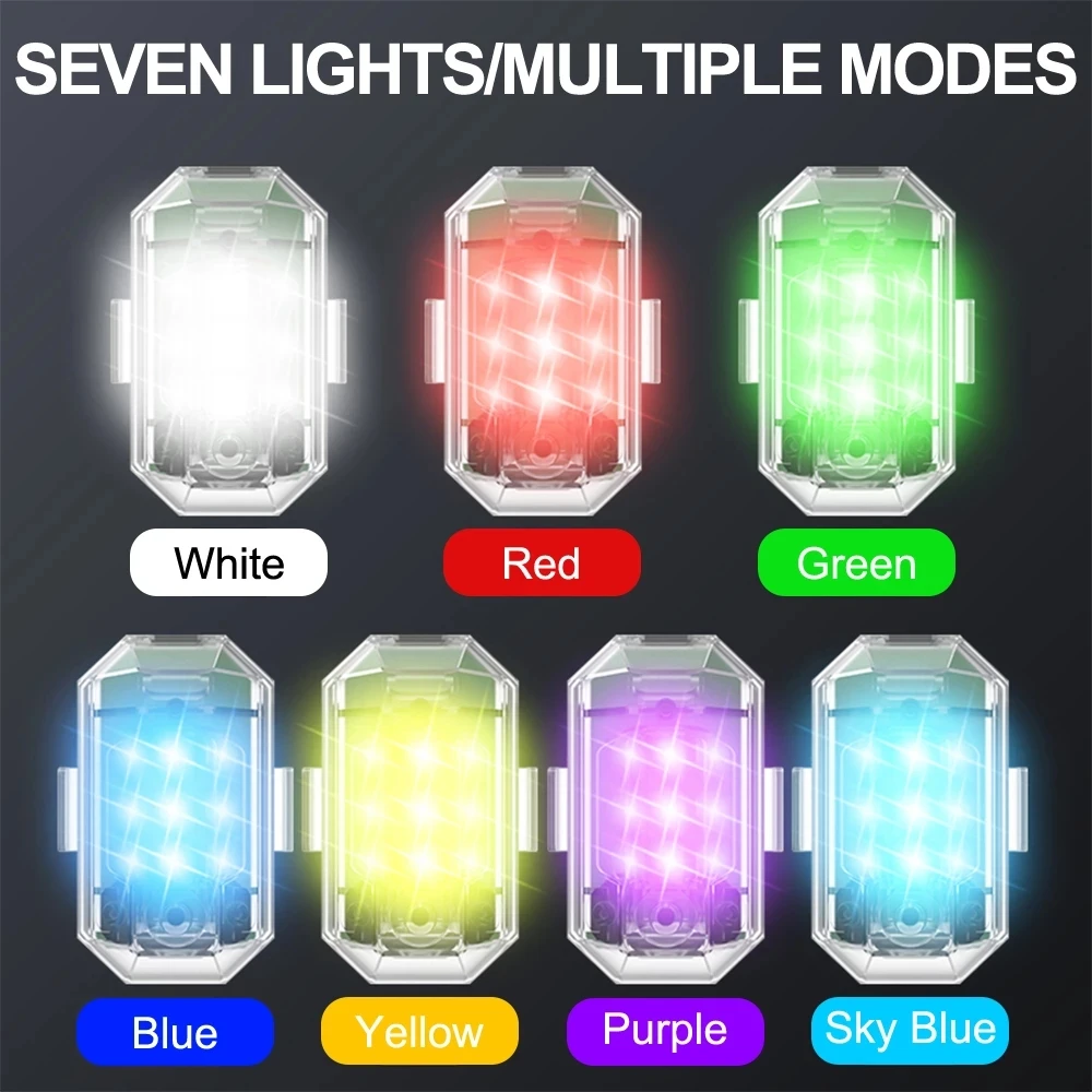 

Wireless Remote Control Strobe Light LED Warning Lamp 7 Colors For Car Motorcycle Bicycle RC Drone Flash Position Indicator Lamp