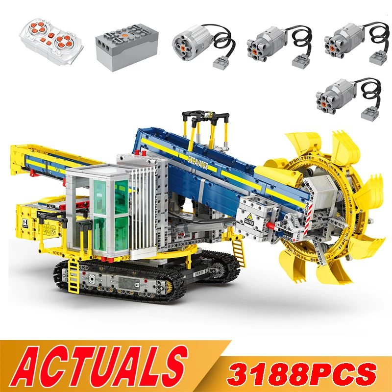 

NEW Technical 22017 Bucket Wheel Excavator Building Blocks Remote Control Truck Bricks Vehicle Toys For Kids Christmas Gifts
