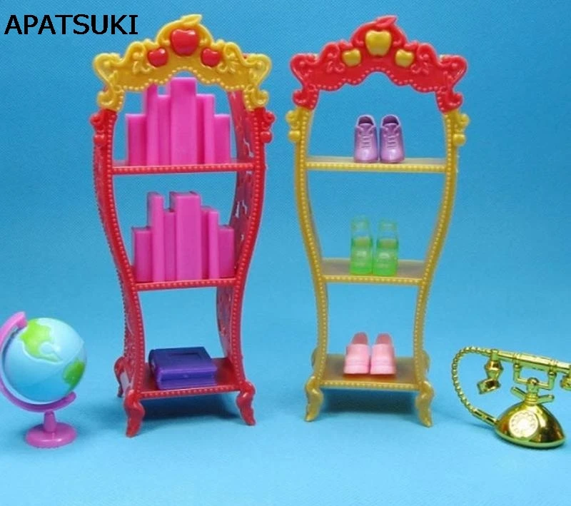 2pcs/lot Doll Furniture Kids Playhouse Shoes Rack For Barbie Dollhouse Storage Racks For Monster High Dolls