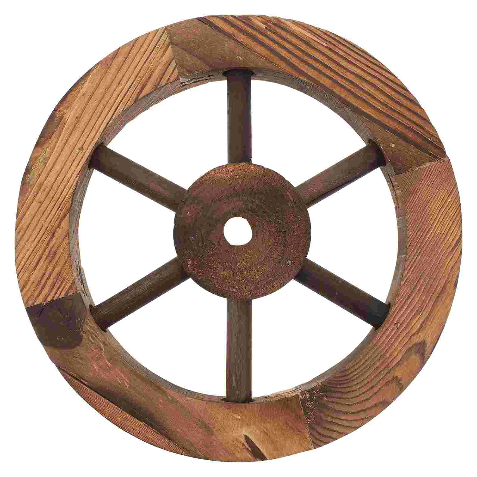 

Wheel Decor Wagon Wall Wooden Wheels Wood Western Rustic 3D Decorative Decoration Outdoor Nautical Vintage Old Garden Ornament