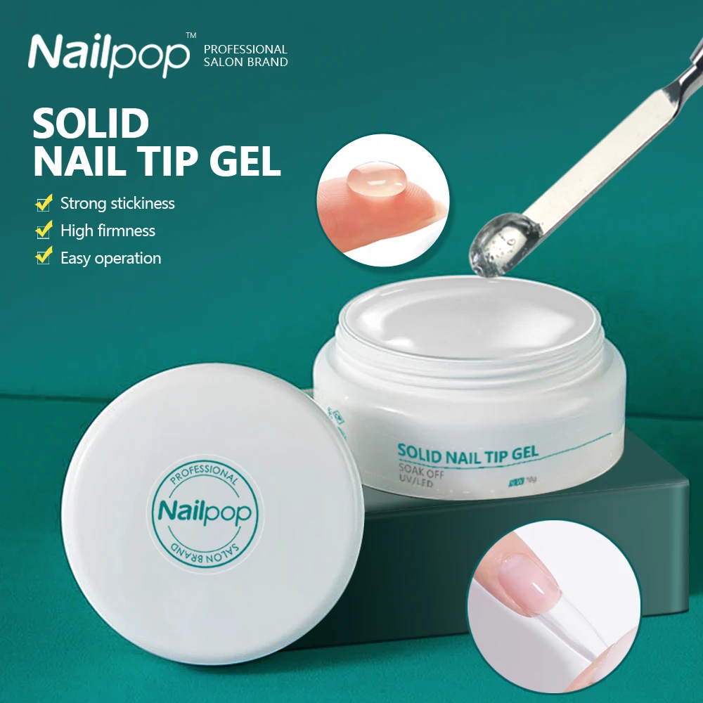 

Nailpop Easy Stick Solid Nail Patch Gel Gummy Adhesive Bond UV Glue For American Pose Capsule Tips Strong Adehesion 10ml