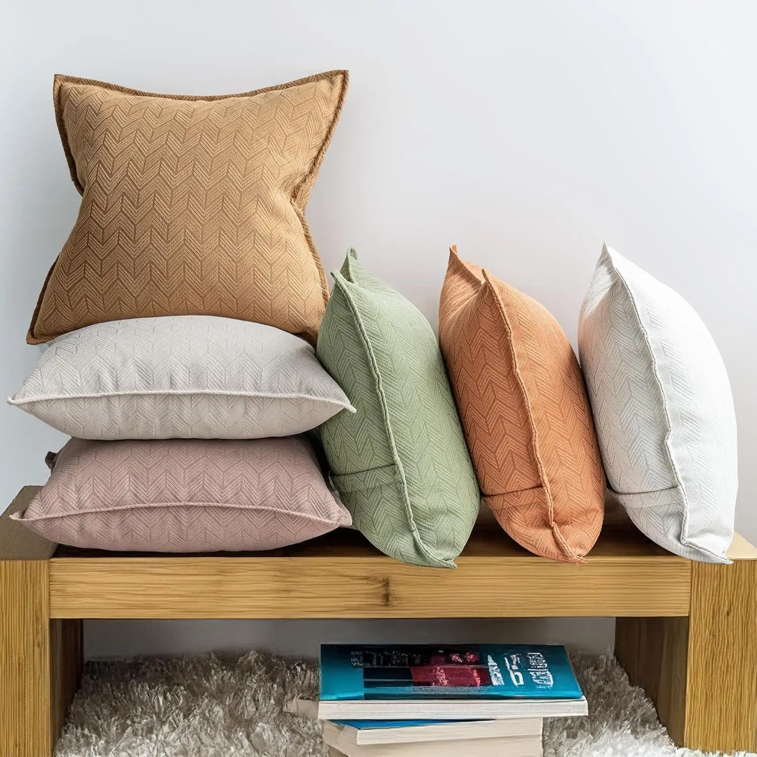 Чехол для подушки со стрелкой 60x60 см 45x45 размер на выбор мягкий синель оливковый