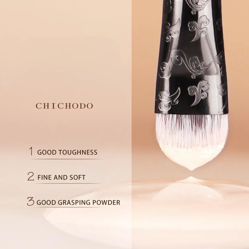 CHICHODO Профессиональная кисть для макияжа из шерсти животных Белая ультратонкая