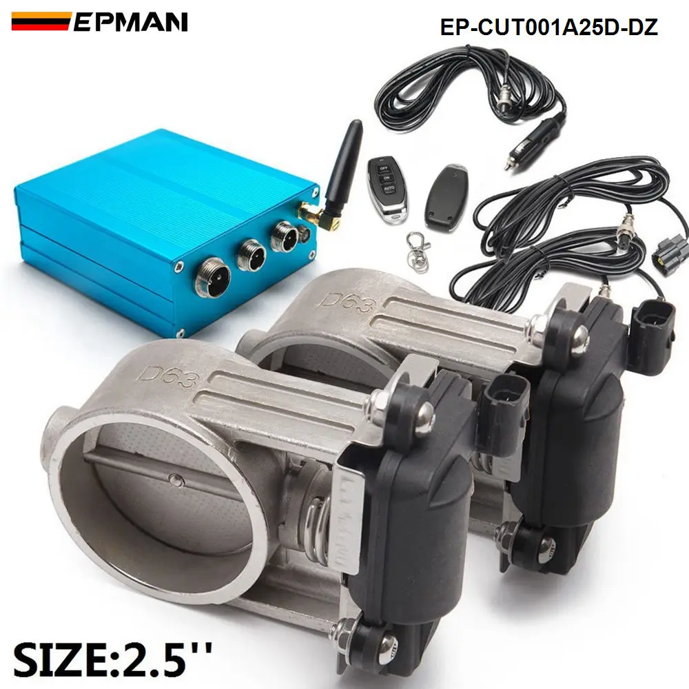 

EPMAN Exhaust Control Valve Dual Set W Remote Cutout Control For 2"/2.25"/2.5"/2.75"/3" Pipe 2 Sets EP-CUT001A25D-DZ