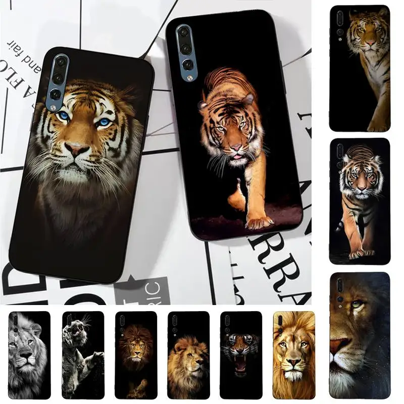 

Lion Tiger Animal Phone Case for Huawei P30 40 20 10 8 9 lite pro plus Psmart2019