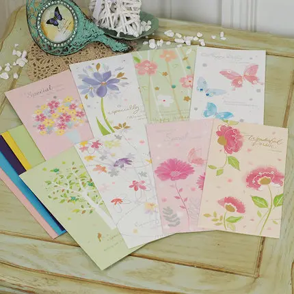 

7pcs flower greeting cards gift birthday cards to friend