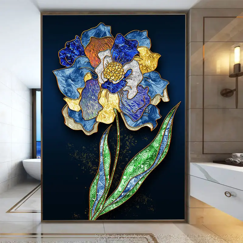 

Flower Pattern Customized Glass Stickers Bathroom Windows Transparent Opaque Anti-peeping and Shading Frosted Film Window Decals