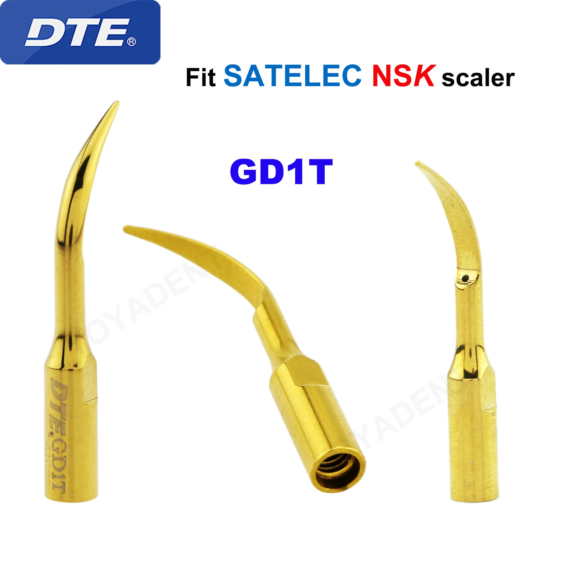 Наконечники для зубного скалера Woodpecker DTE, наконечники для накипи, Endo Ti-plated GD1T, подходит для NSK SATELEC, рандомная чистка зубов