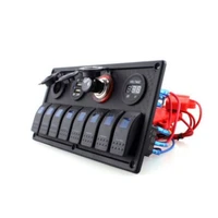 for marine waterproof switch panel 2v 24v usb car charging 20amp led switching power socket voltmeter digital display
