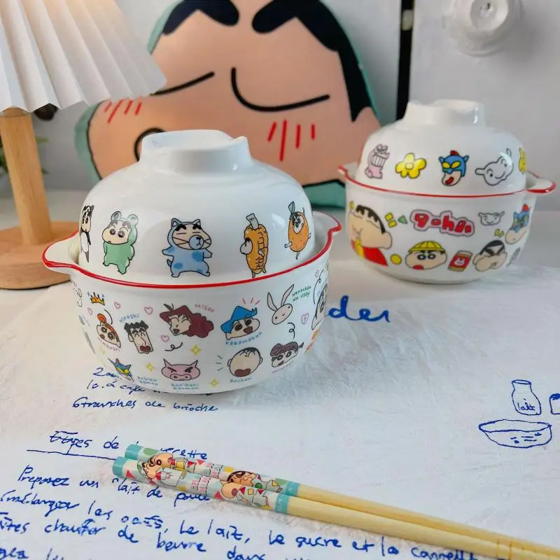 

Милая карандаш Shin-Chan нохара химария нохара Широ мгновенная лапша чаша керамическая с крышкой Рождественский подарок для девочек для детей
