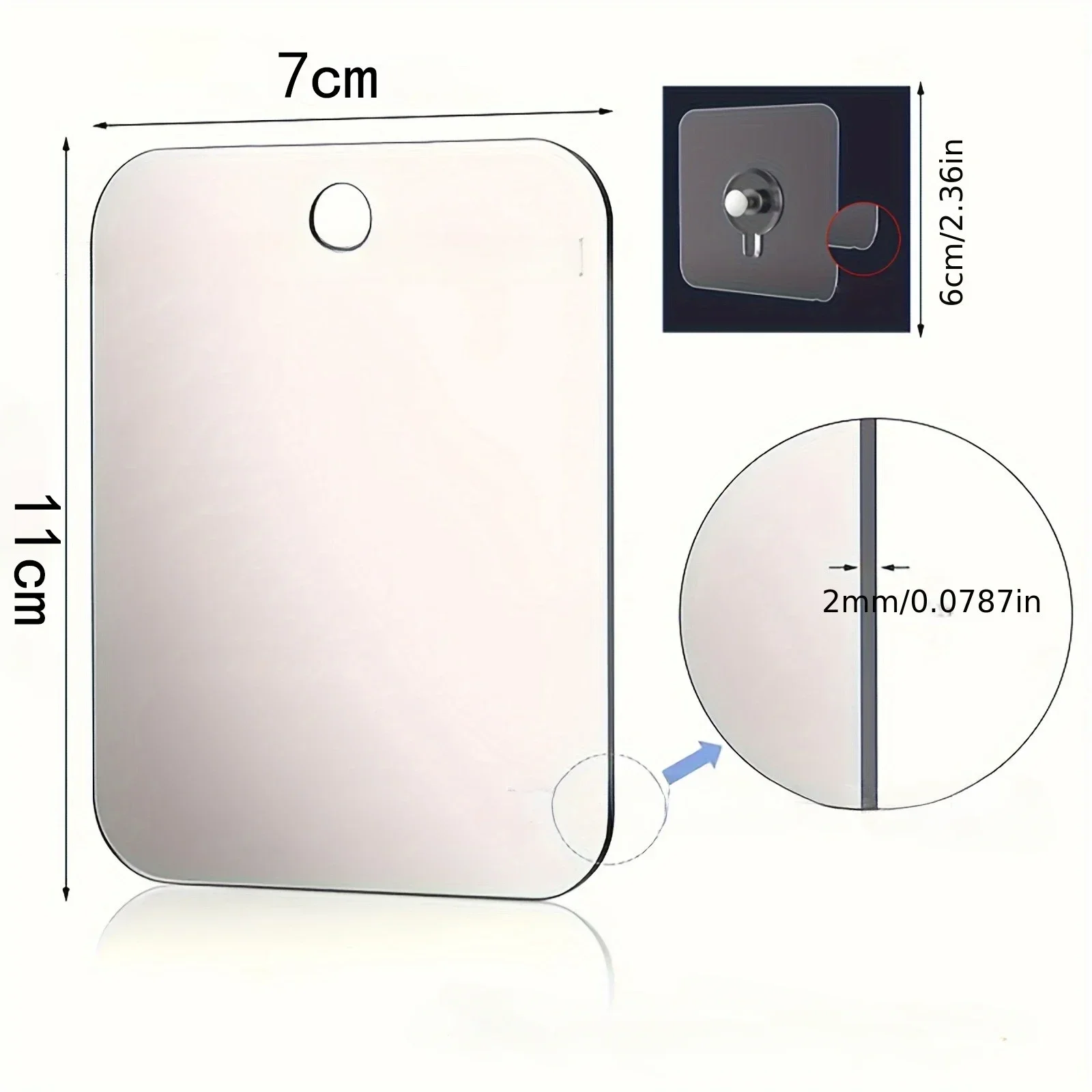 

Акриловое зеркало с присоской для душа