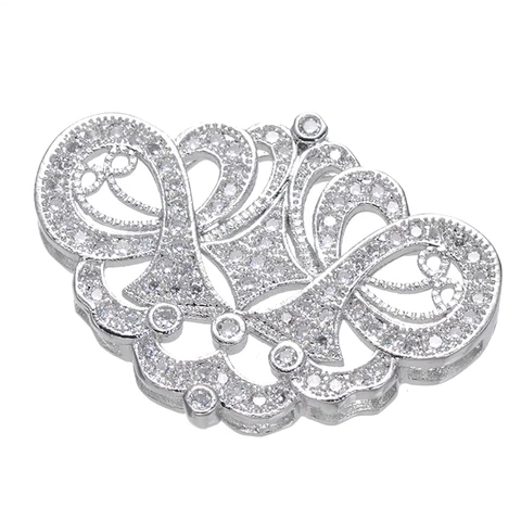 Компоненты из микро-паве из циркона, полая корона, соединитель, подвески, аксессуары для натуральных камней, жемчуг, ожерелье с кисточками, изготовление своими руками