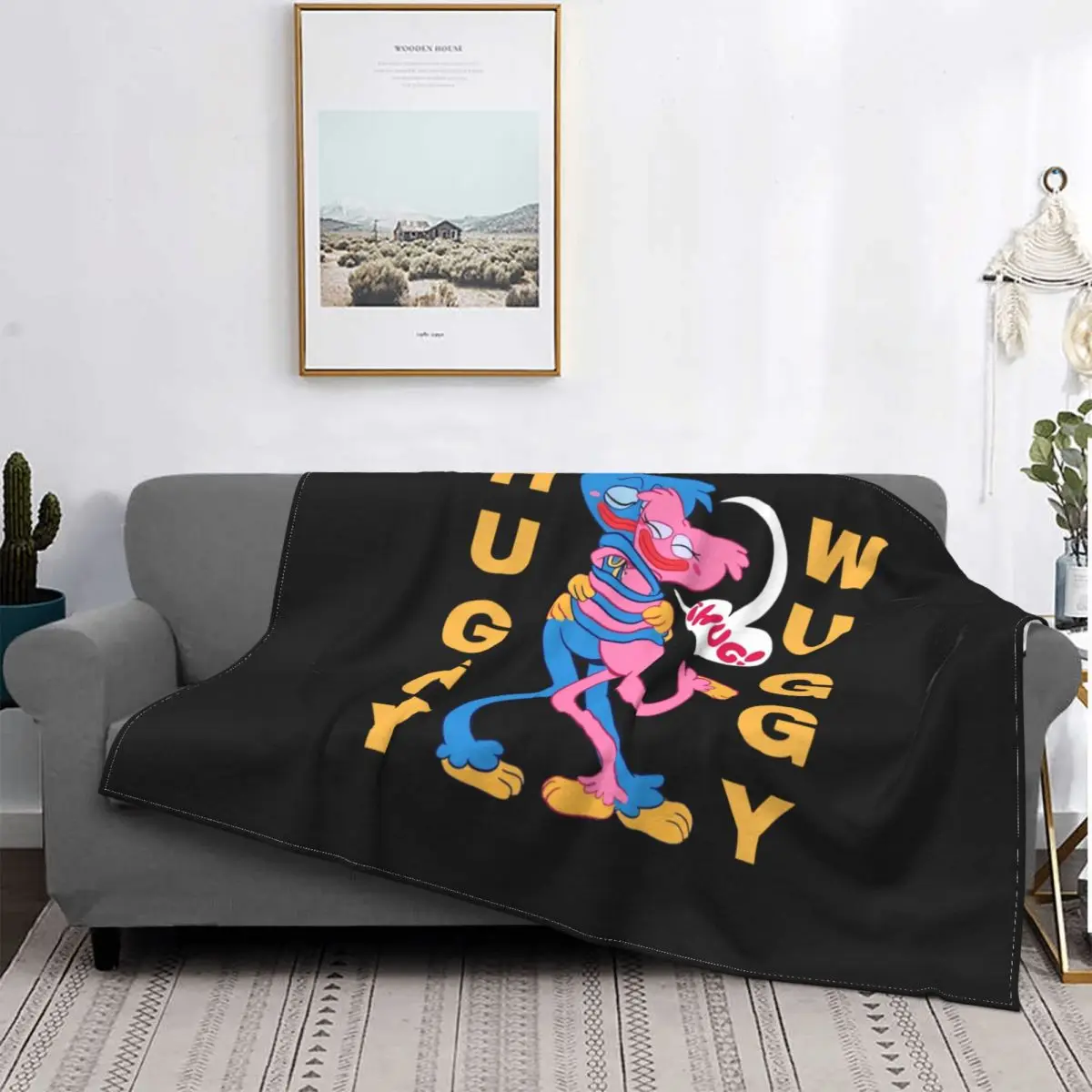 

Huggy Wuggy Blankets Fleece Autumn/Winter Poppy Playtime Portable Super Soft Throw Blankets for Sofa Office Rug Piece