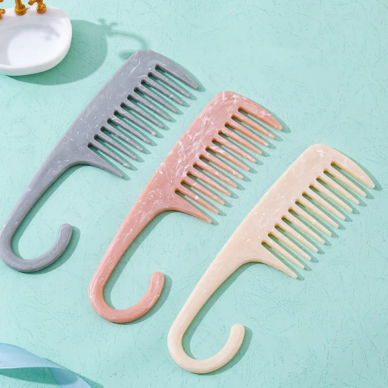 

HEALLOR Marbled Large Tooth Massage Comb Household Long Hair Curly Hair Anti-static Comb Wide Tooth Bath Comb Hairdressing Tool