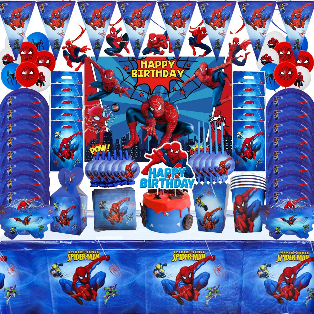 

Супергерой, Человек-паук, украшение для дня рождения мальчиков, одноразовая посуда, детские украшения для детского праздника