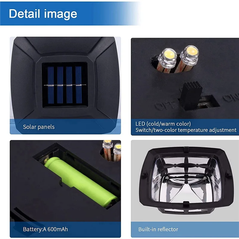 Солнечные фонари для крышек 2 режима освещения светодиодные палубного забора