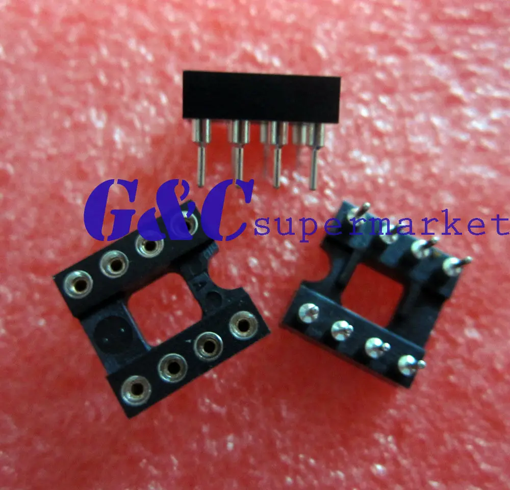 

100pcs 8Pin DIP SIP Round IC Sockets Adaptor Solder Type gold plated machined diy electronics