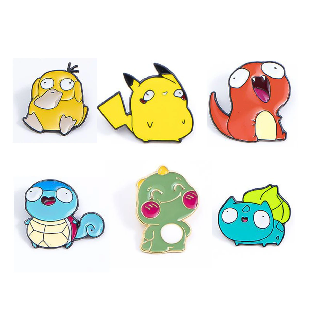 

01017 Pokemon Animation Peripheral Accessories Cartoon Brooch Pikachu Psyduck Charmander Funny Lovely Alloy Badge Jewelry