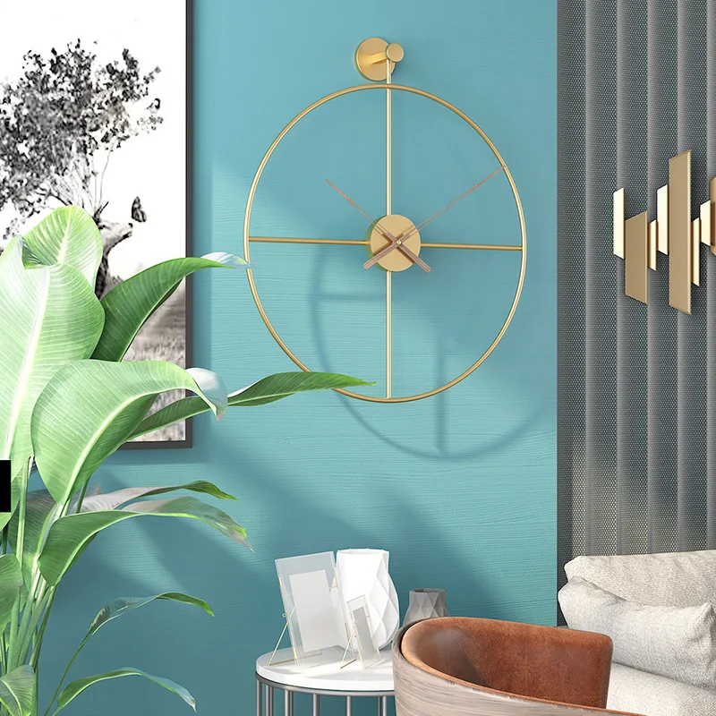 

Iron Art Simple Wall Clock Round Clock Modern Design Spanish Style Home Living Room Decoration Mute Wall Decor Creative Crafts